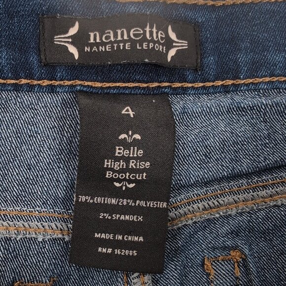 Nanette Lepore Women's BELLE High Rise Bootcut Denim Jeans Blue, Size 4 - Picture 3 of 7